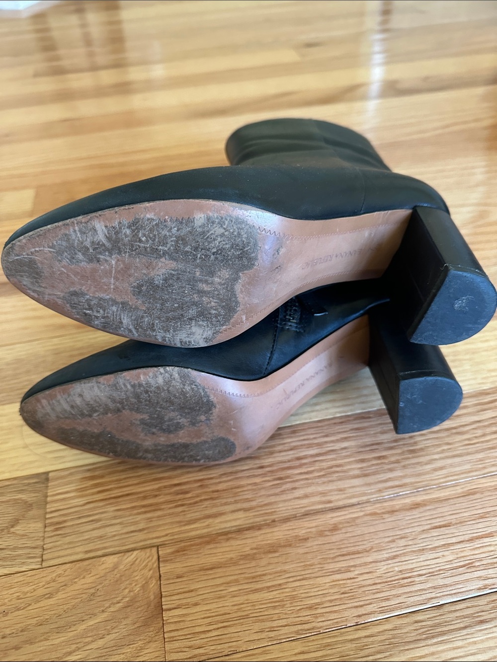 Banana Tall Leather Ankle Booties With Zippets - Picture 9 of 12